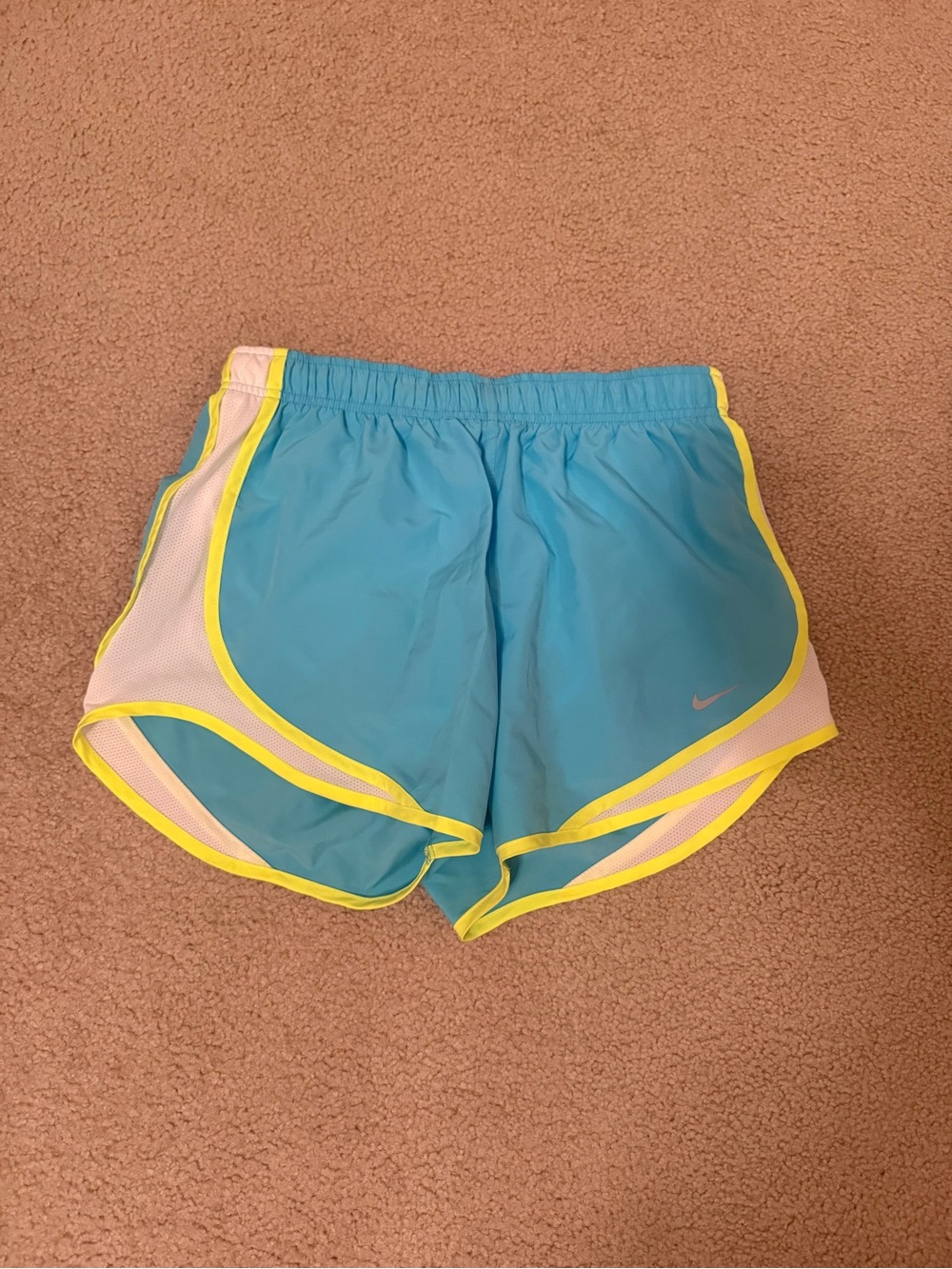 Nike Women’s Blue Athletic Shorts with Yellow Trim